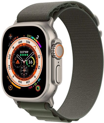 Apple Watch Ultra (2022) 49 mm GPS silver Alpine Loop grün Medium