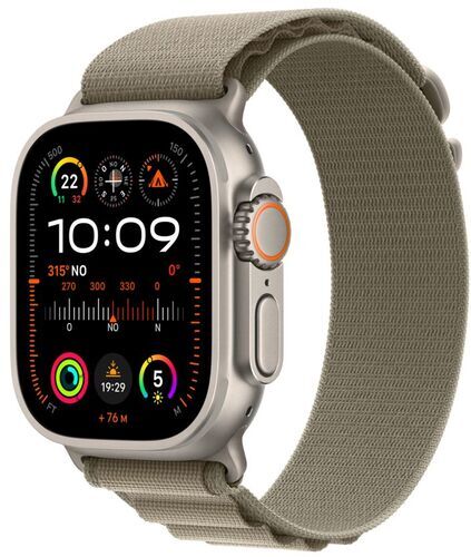 Apple Watch Ultra 2 (2023) GPS + Cellular silver Alpine Loop Oliv Small