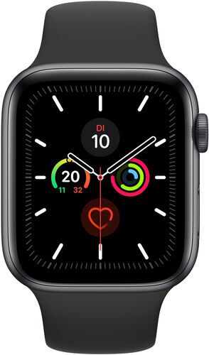 Apple Watch Series 5 (2019) 44 mm Aluminum GPS + Cellular rymdgrå Sportband svart