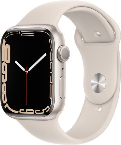 Apple Watch Series 7 Aluminium 45 mm (2021) GPS + Cellular Stjärnglans Sportband Stjärnglans