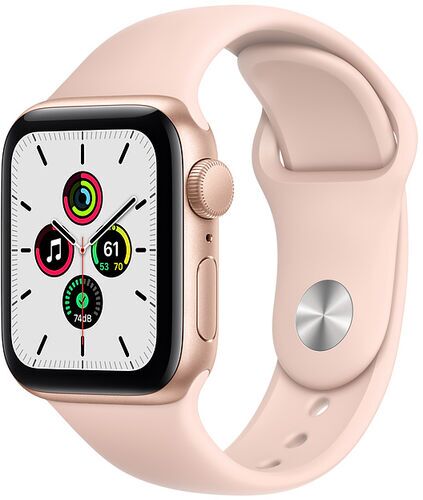 Apple Watch SE Aluminium 44 mm (2020) WiFi guld Sportband Sandrosa