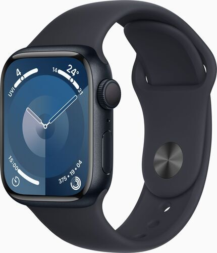 Apple Watch Series 9 Aluminium 41 mm (2023) GPS Midnatt Sportband Midnatt M/L