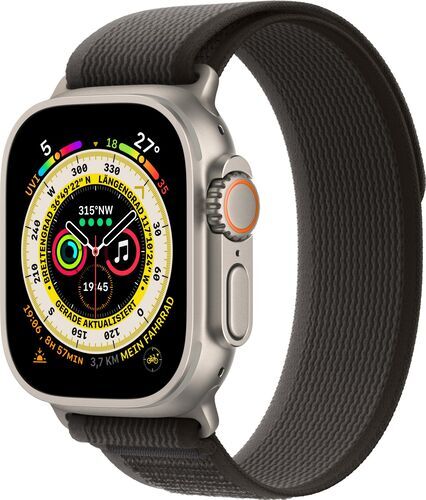 Apple Watch Ultra 2 (2023) GPS + Cellular silver Terrängloop svart/grå M/L