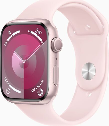 Apple Watch Series 9 Aluminium 45 mm (2023) GPS rosa Sportband ljusrosa M/L