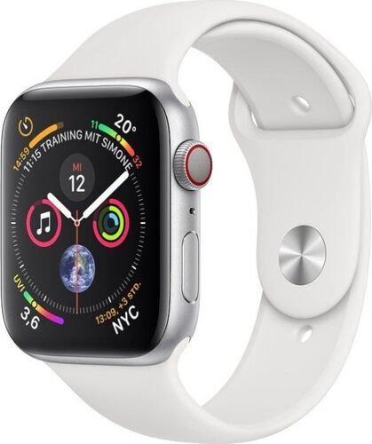 Apple Watch Series 4 (2018) 44 mm Aluminum GPS + Cellular silver Sportband vit