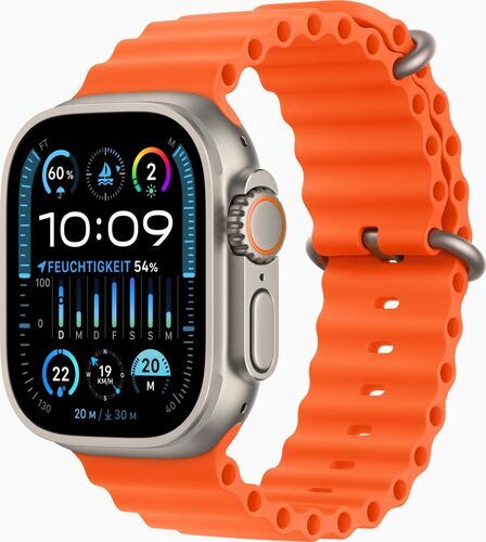 Apple Watch Ultra 2 (2023) GPS + Cellular silver Havsband orange