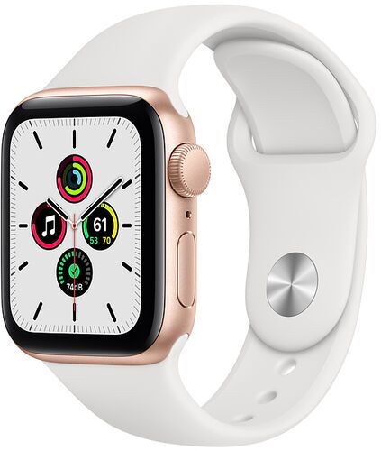 Apple Watch SE Aluminium 40 mm (2020) WiFi guld Sportband vit S/M