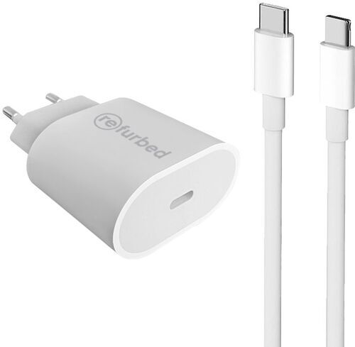 Refurbed Snabbladdare (20W)  Laddningssladd (USB-C + USB-C) vit