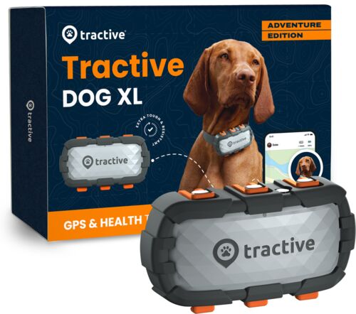 Tractive DOG XL Adventure Edition - Fiberglasförstärkt hund-GPS med hälsospårning EXCL ABO TRDOG4XLRUG grå