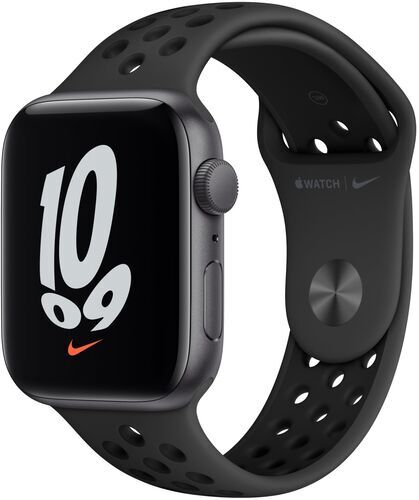 Apple Watch Nike SE (2020) 44 mm GPS rymdgrå Sportband svart