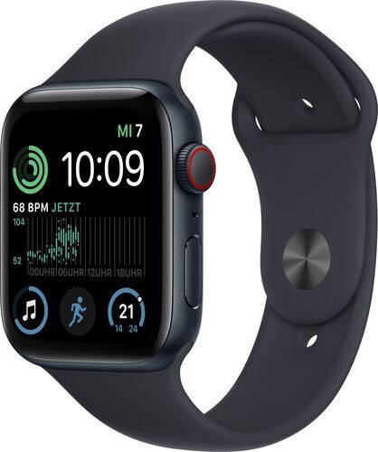 Apple Watch SE 44 mm (2022) GPS + Cellular Midnatt Sportband Midnatt M/L