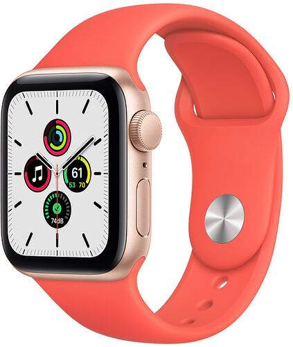 Apple Watch SE Aluminium 40 mm (2020) WiFi guld Sportarmband Zitruspink S/M