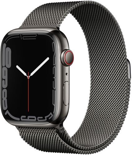 Apple Watch Series 7 Rostfritt stål 45 mm (2021) GPS + Cellular grafit Milanesisk armband grafit