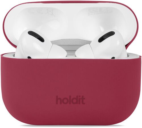 HoldIt Hållbart fodral för AirPods Pro Apple AirPods Pro 1/2 Röd sammet