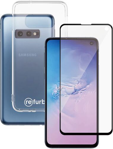 Genomskinligt mobilskal och skärmskydd Refurbed PanzerGlass Samsung Galaxy S10e