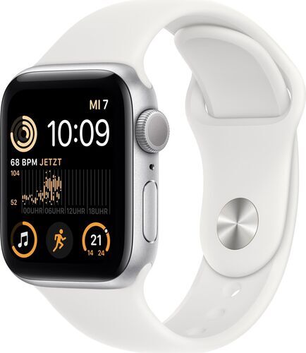 Apple Watch SE 40 mm (2022) GPS silver Sportband vit M/L