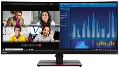 Lenovo ThinkVision P34w-20 34.1" med stativ svart