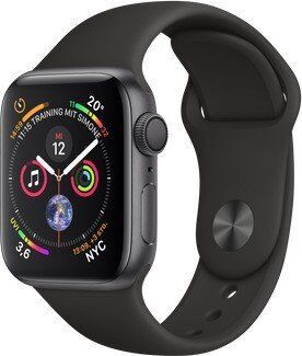 Apple Watch Series 4 (2018) 40 mm Aluminum GPS grå Sportband svart