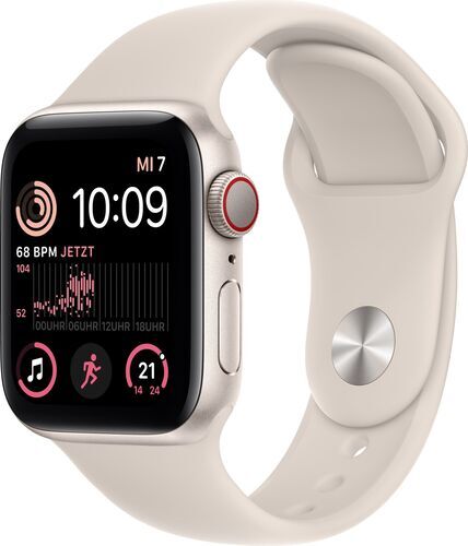 Apple Watch SE 40 mm (2022) GPS + Cellular Stjärnglans Sportband Stjärnglans M/L