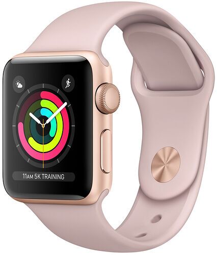 Apple Watch Series 3 (2017) 38 mm Aluminum GPS guld Sportband rosa