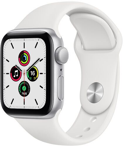 Apple Watch SE Aluminium 40 mm (2020) WiFi silver Sportband vit M/L