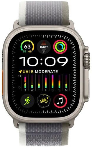 Apple Watch Ultra (2022) 49 mm GPS + Cellular silver Trail Loop M/L grau/grün