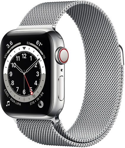 Apple Watch Series 6 Rostfritt stål 44 mm (2020) silver Milanesisk armband silver