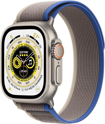 Apple Watch Ultra 2 (2023) GPS + Cellular silver Terrängloop i blått/grått Small