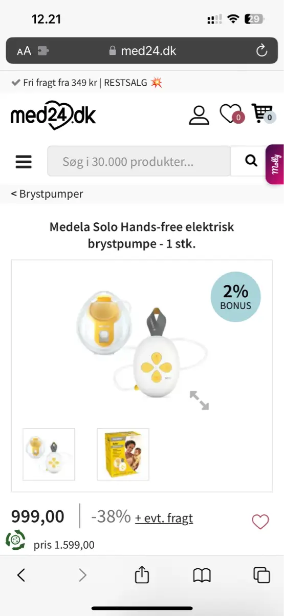 Medela Solo hands free pumpe