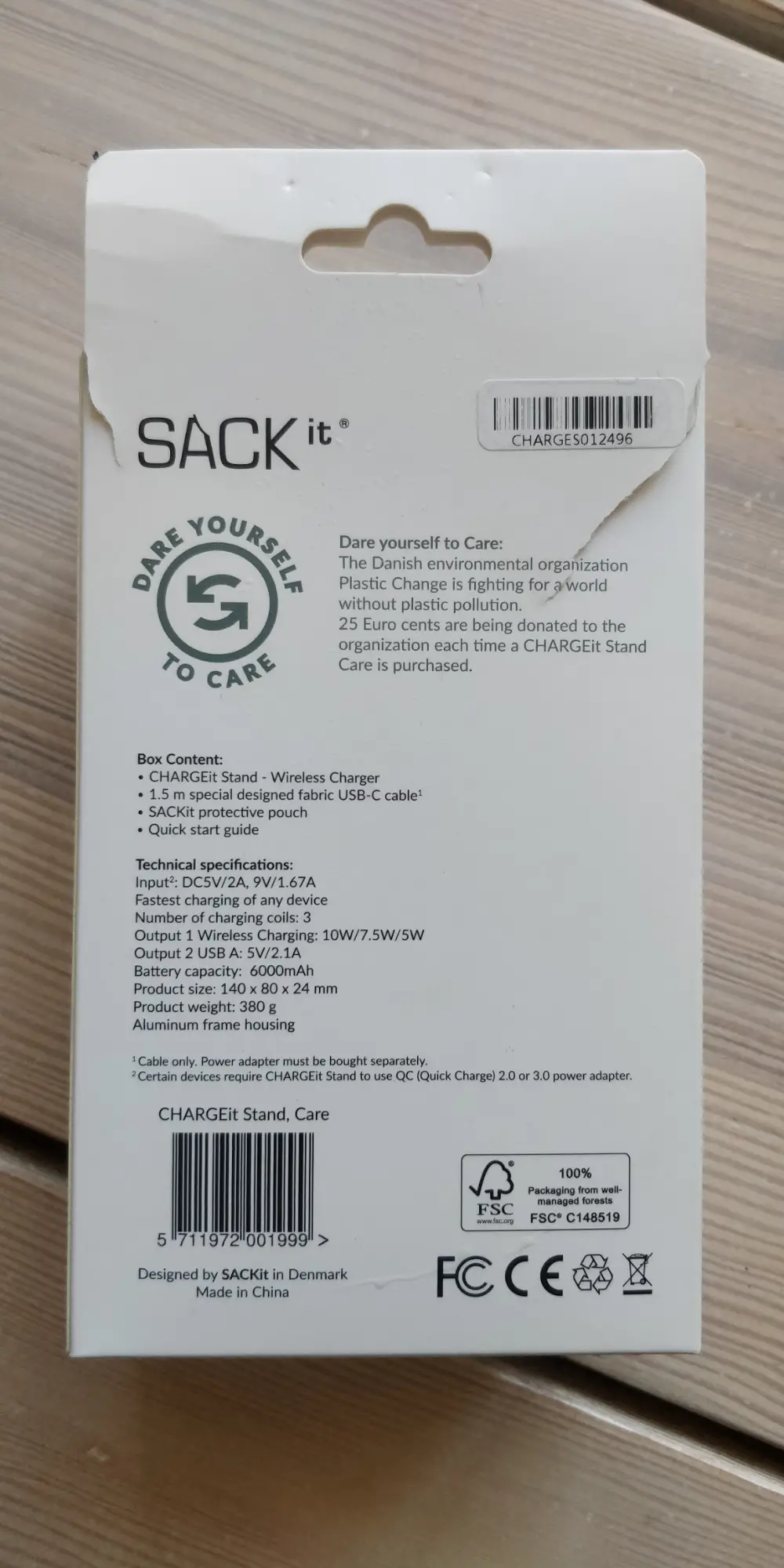 SACKit Trådløs oplader og power bank