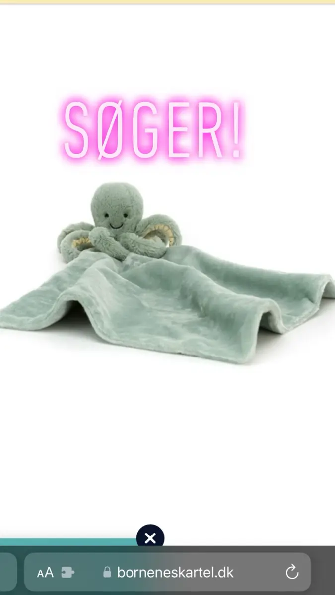 Jellycat Blæksprutte med nusseklud