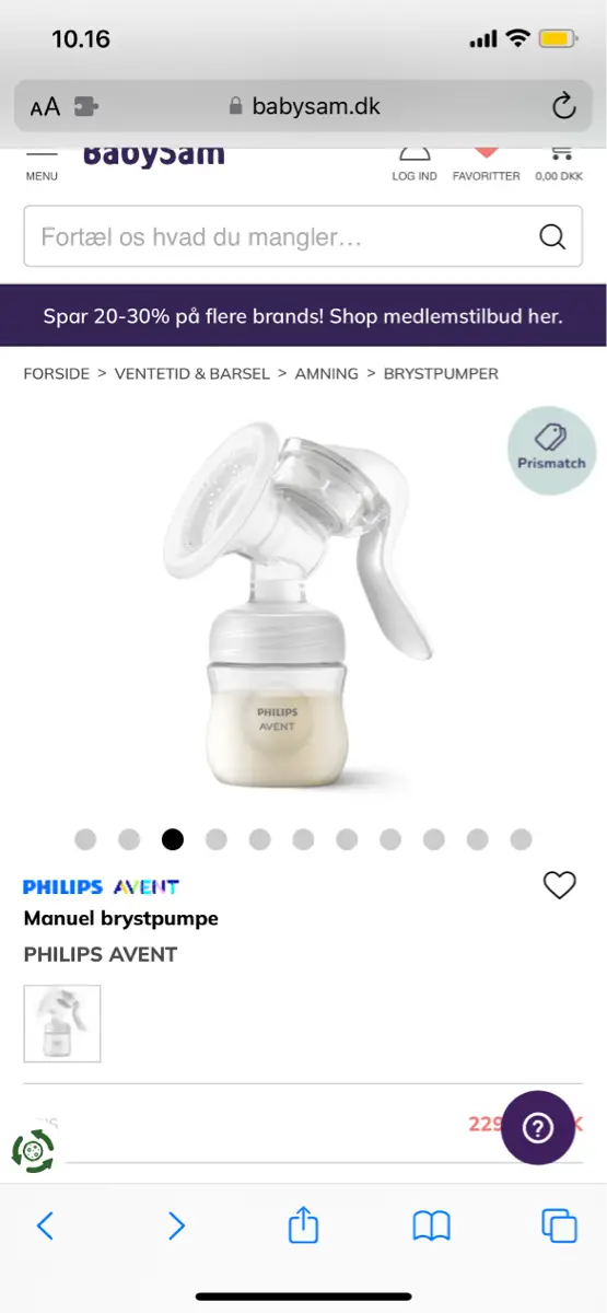 Philips Avent manuel brystpumpe