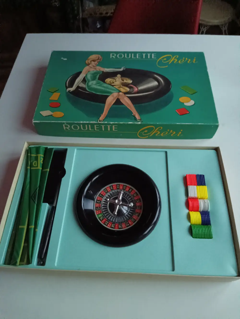 Vintage roulette spil Med rager og plade til