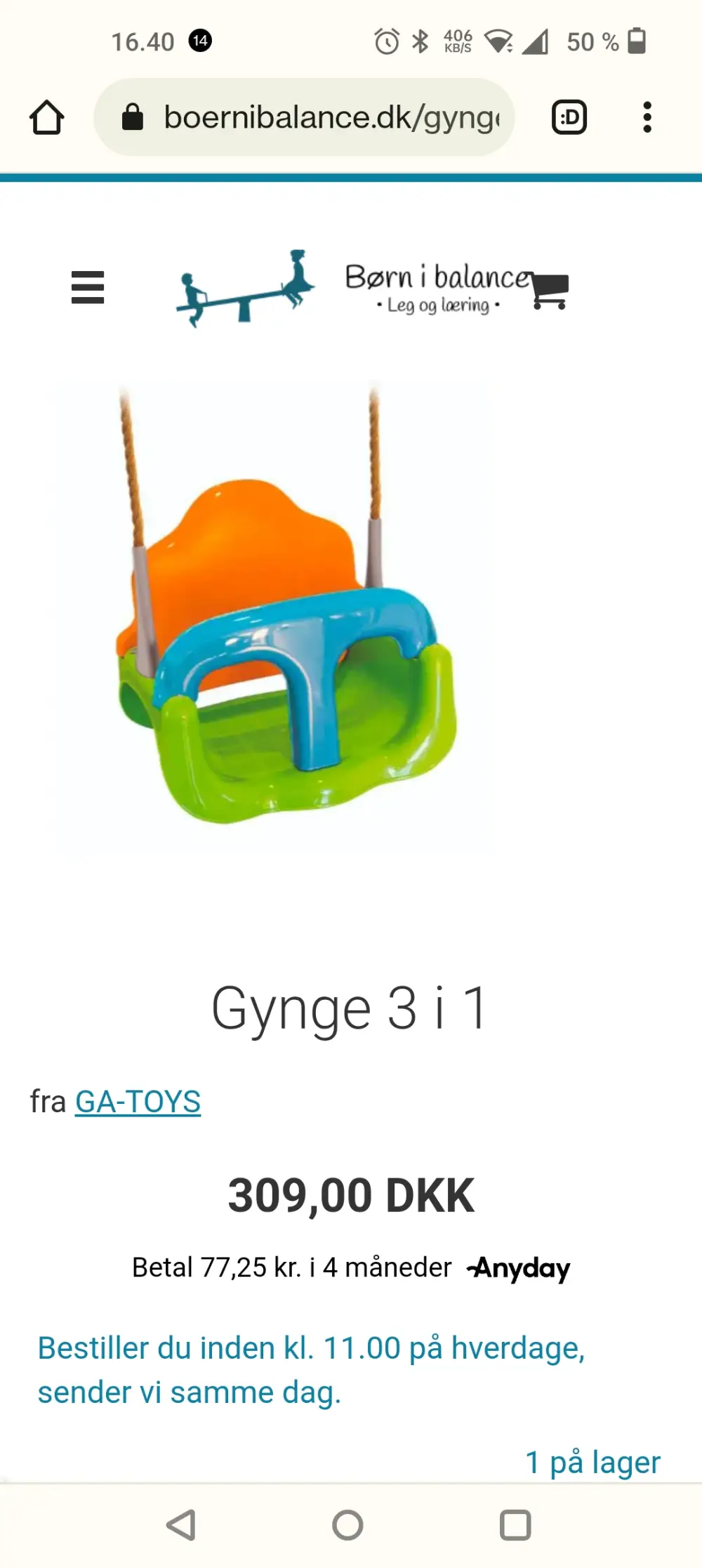 GA-TOYS Gynge 3-i-1