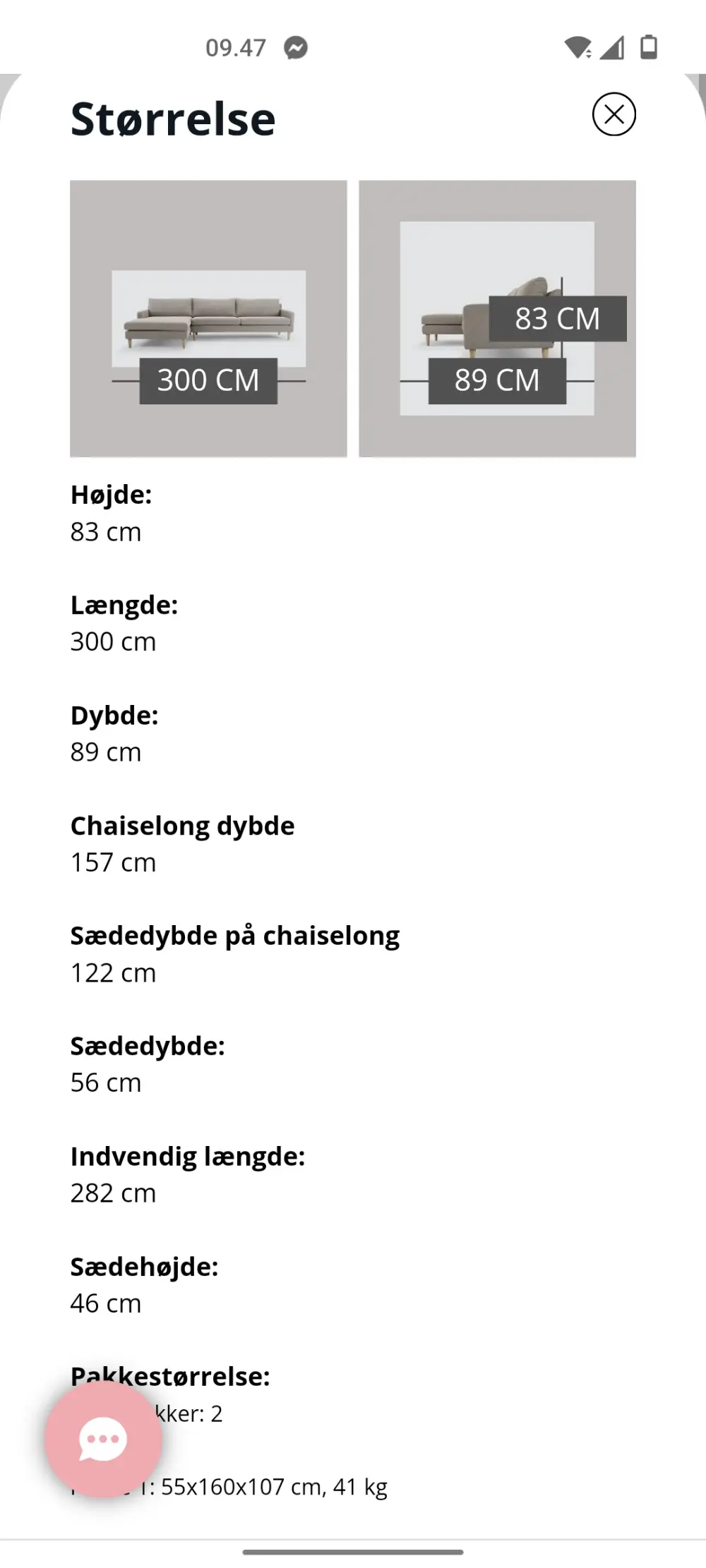 Sofacompany Sofa med chaiselong