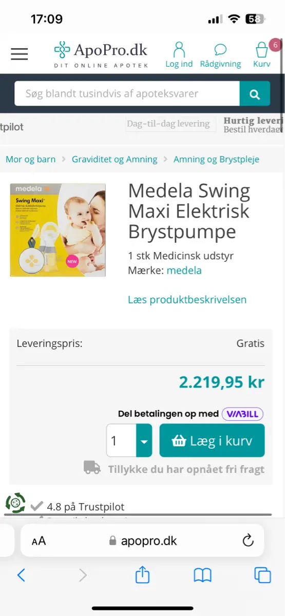 Medela Swing Maxi dobbelt brystpumpe