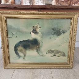 Vintage Porcelæns hunde og billeder