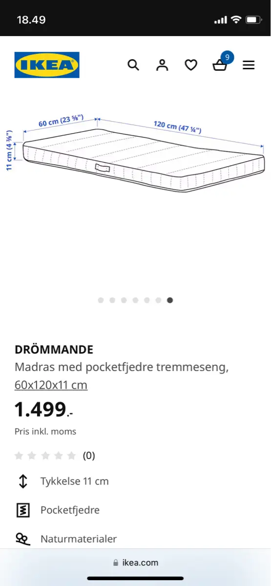 IKEA Madras med pocketfjedre tremme