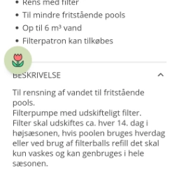 Avenli Filter pumpe til pool