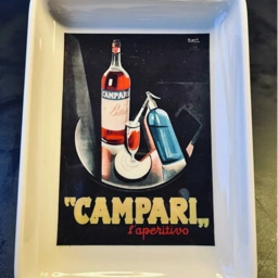 Campari vintage askebæger Retro plast made in italy