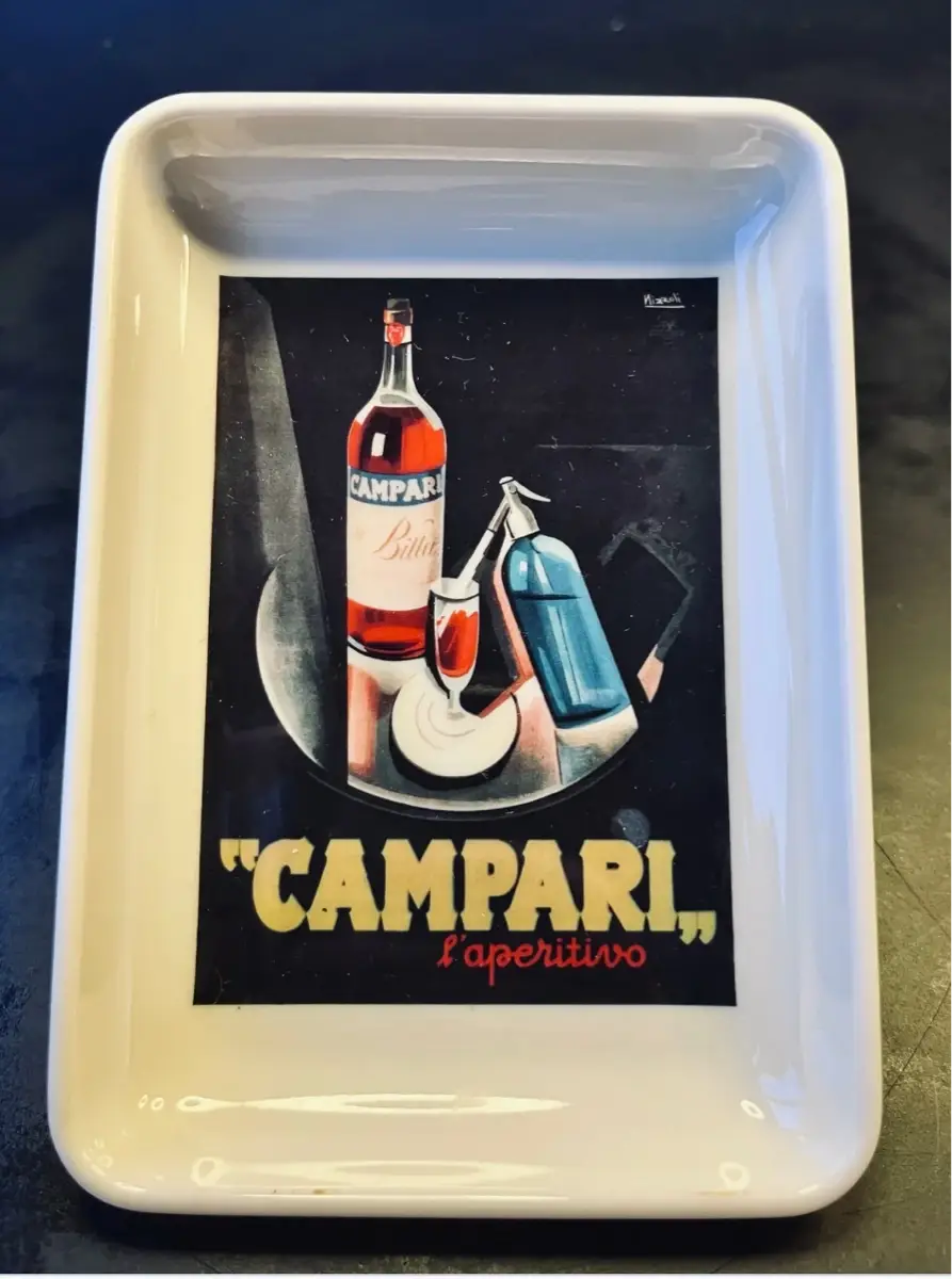 Campari vintage askebæger Retro plast made in italy