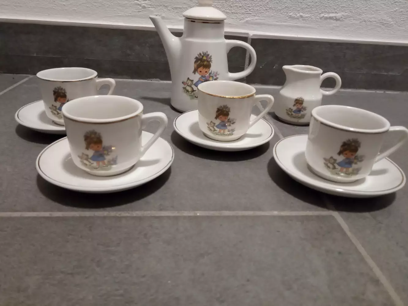 Ukendt Retro te-porcelæns-sæt