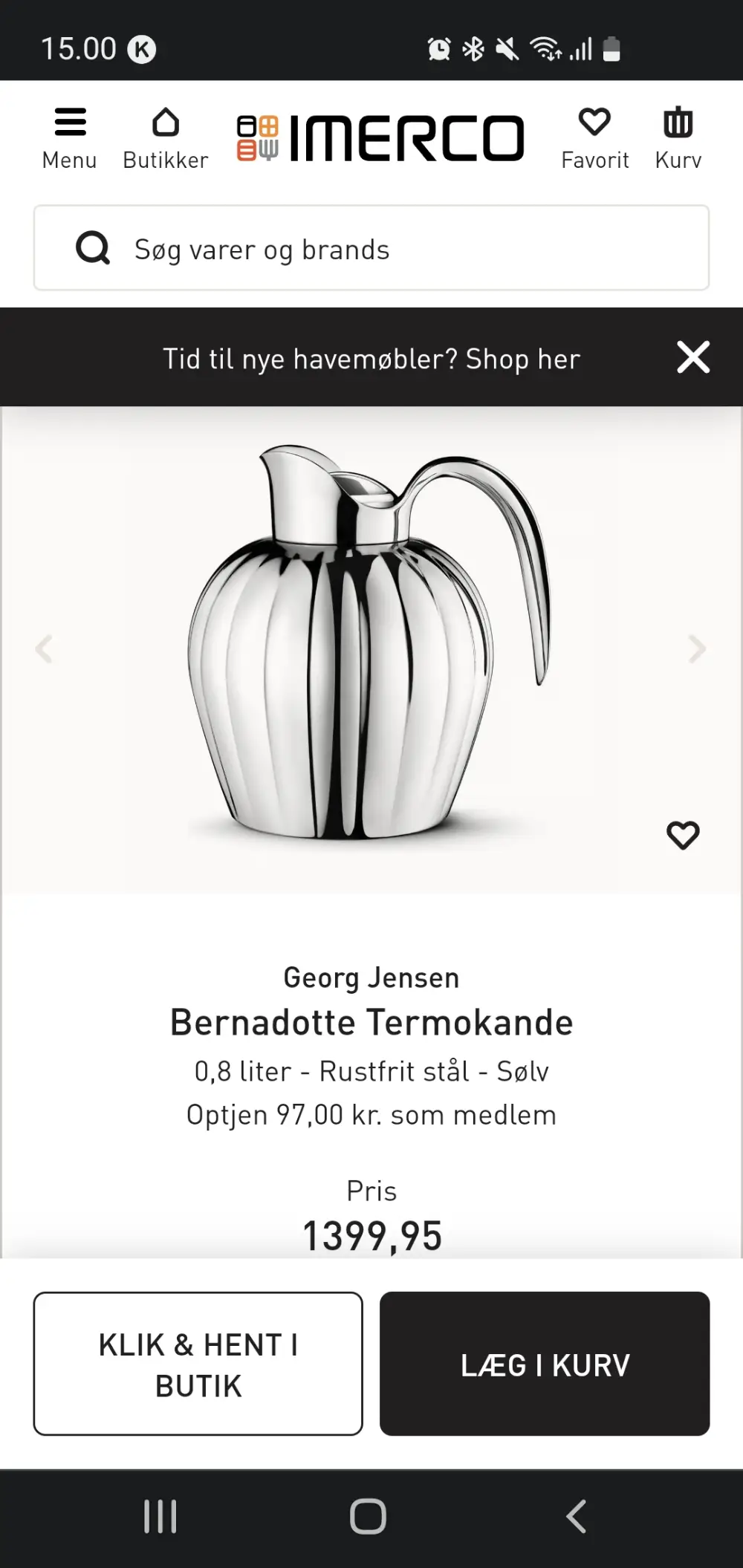 Georg Jensen Bernadette termokande