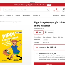 Pippi Langstrømpe går i cirkus og … bog