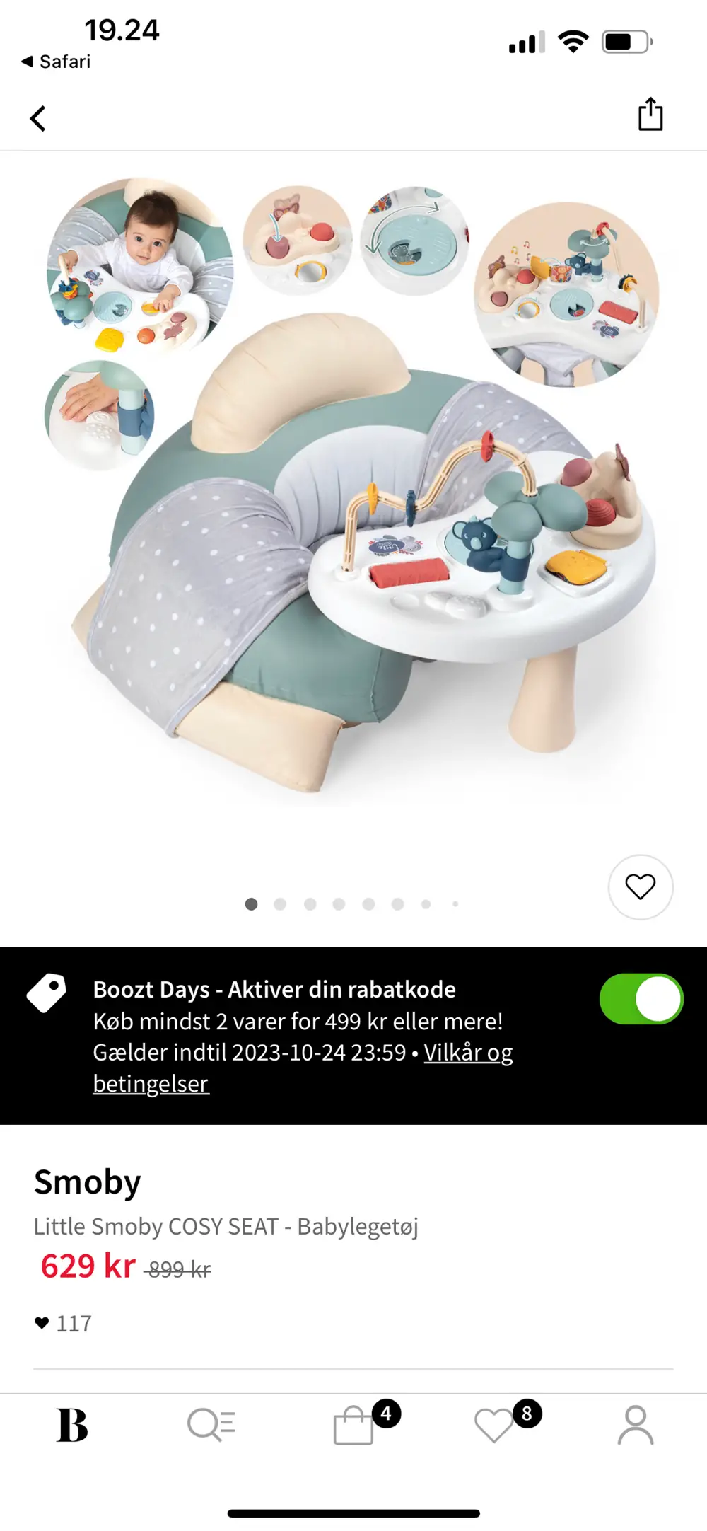 Smoby Baby bærbar stol portable chai