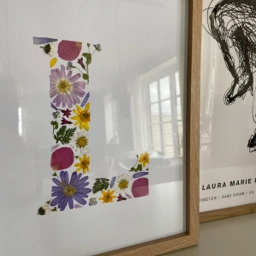 Hjemmelavet Blomster bogstav plakat