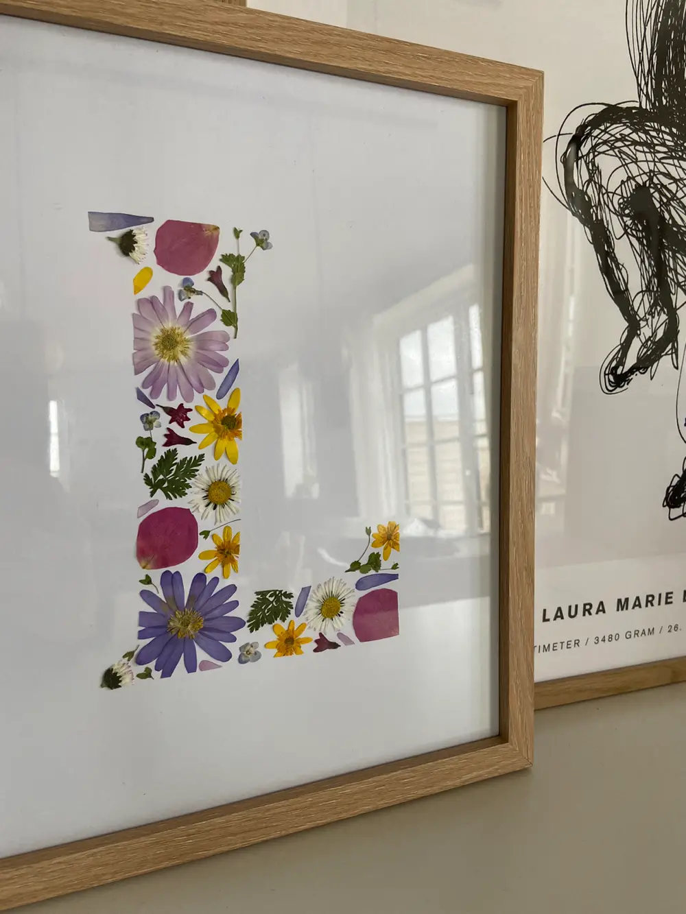 Hjemmelavet Blomster bogstav plakat