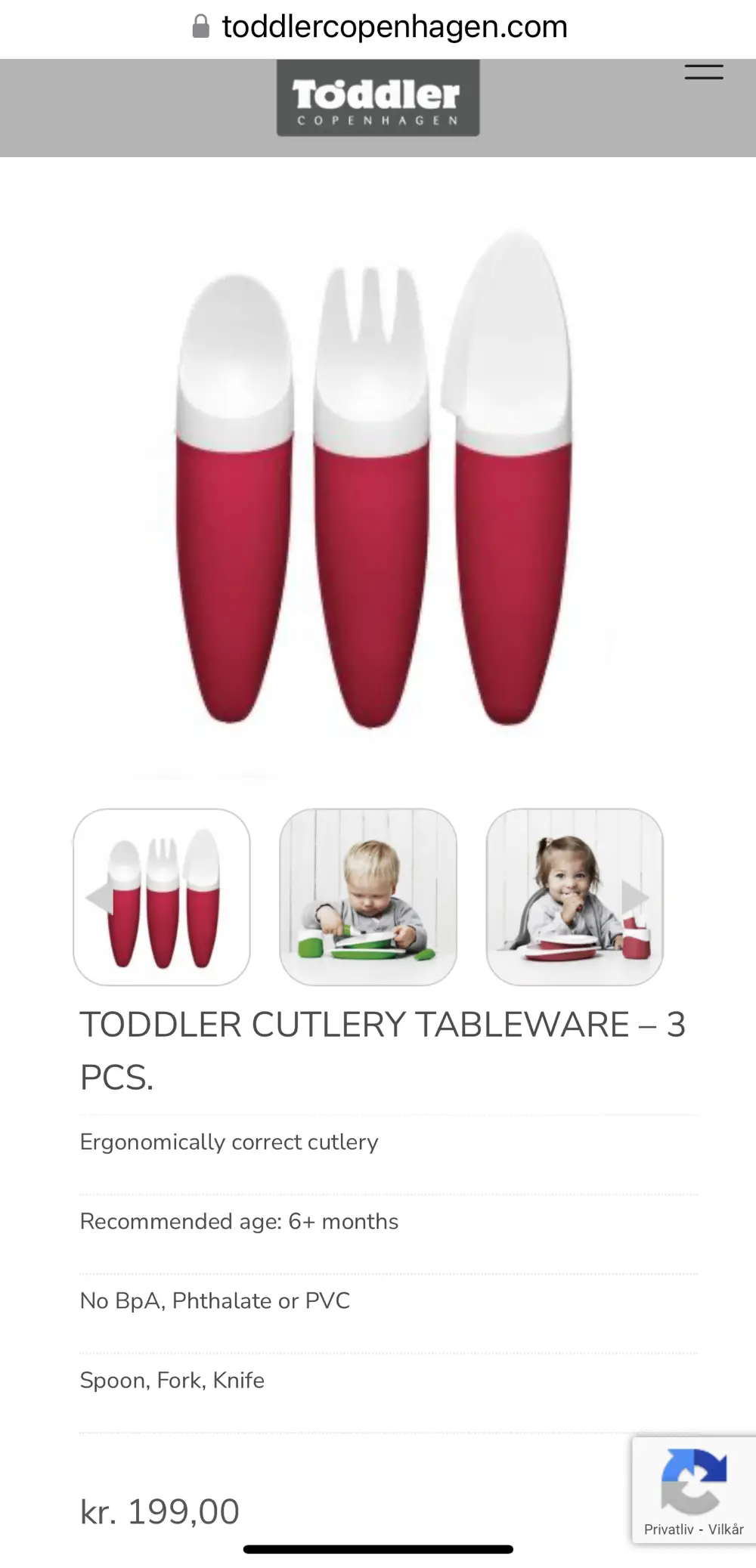 Toddler Cutlery Ergonomisk bestik