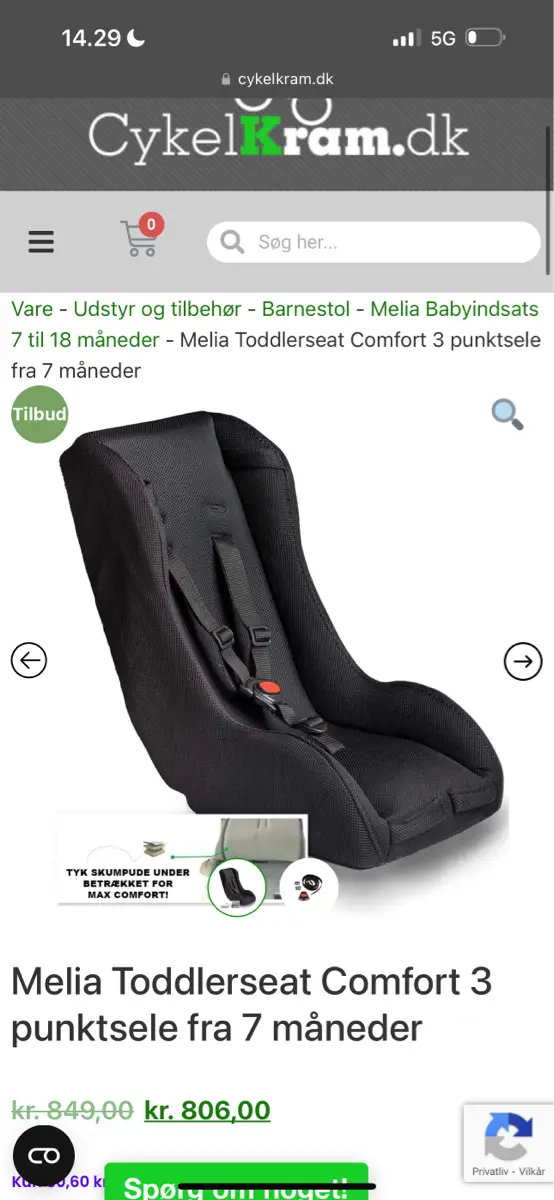 Melia Babyindsat / toddlerseat