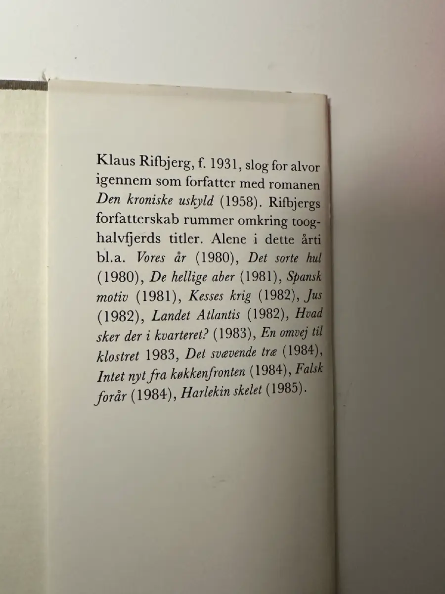 Klaus Rifbjerg Falsk forår